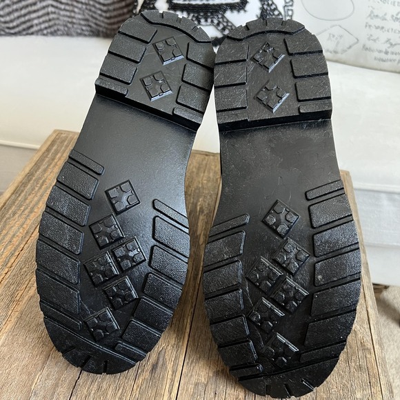 Black Skull Floral Combat Boots Womens 39 Goth Grunge Lace Up Lug Sole Punk - Picture 7 of 8